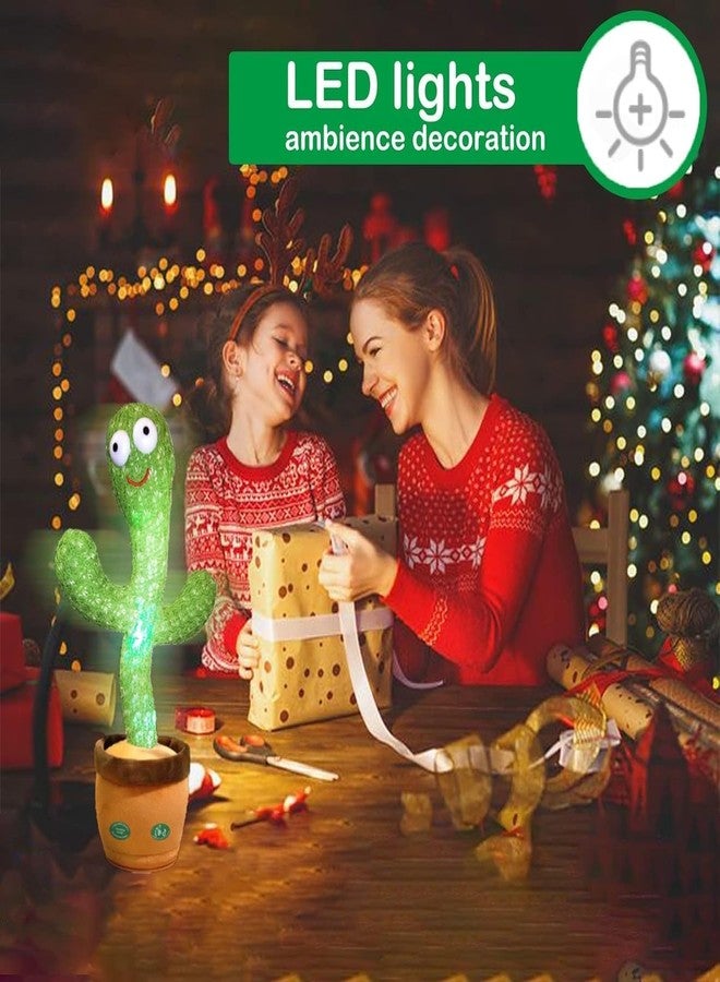 Ketsicart صبار كيتسيكارت الراقص للأطفال الرضع من الجنسين، يقلد ويسجل ويغني أغاني إنجليزية مع 120 أغنية وإضاءة LED، لعبة صبار قطيفة هدية مثالية لأعياد الميلاد والكريسماس - Image 5